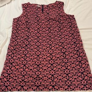 Talbots Women’s Textured Pink and Black Knee-length Dress